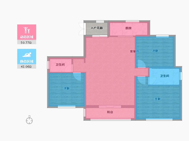 浙江省-温州市-德信碧桂园玖号院-87.12-户型库-动静分区