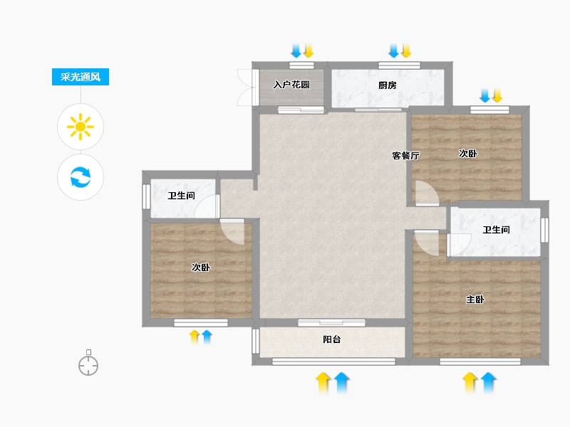 浙江省-温州市-德信碧桂园玖号院-87.12-户型库-采光通风