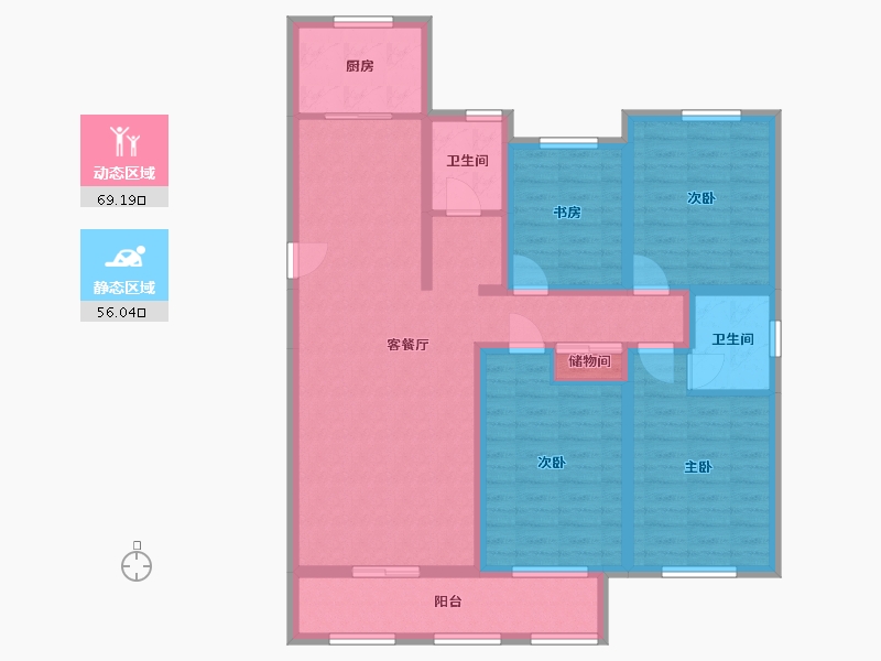 浙江省-杭州市-人和家园-124.00-户型库-动静分区