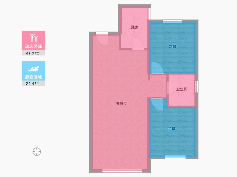 辽宁省-沈阳市-中金公元启城-69.60-户型库-动静分区