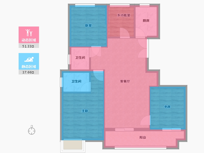 浙江省-金华市-新鸿广场-95.20-户型库-动静分区