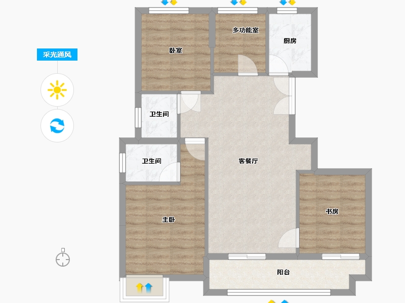 浙江省-金华市-新鸿广场-95.20-户型库-采光通风