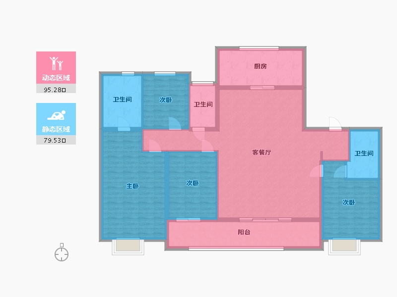 浙江省-杭州市-绿城馥香园-179.50-户型库-动静分区