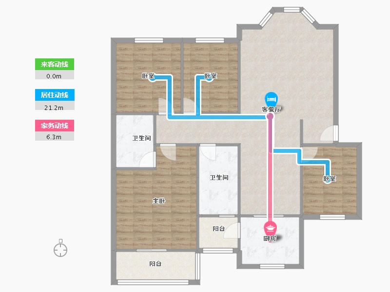 四川省-成都市-二十一世纪花园二期-126.12-户型库-动静线