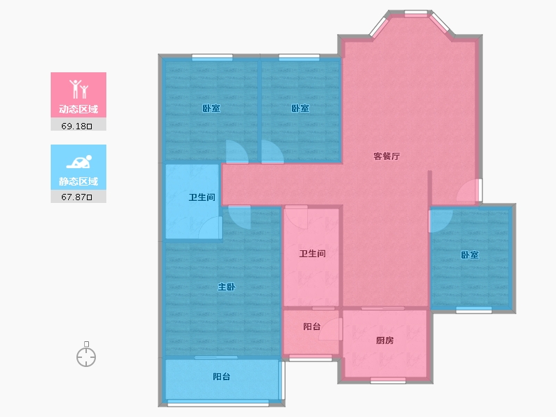 四川省-成都市-二十一世纪花园二期-126.12-户型库-动静分区