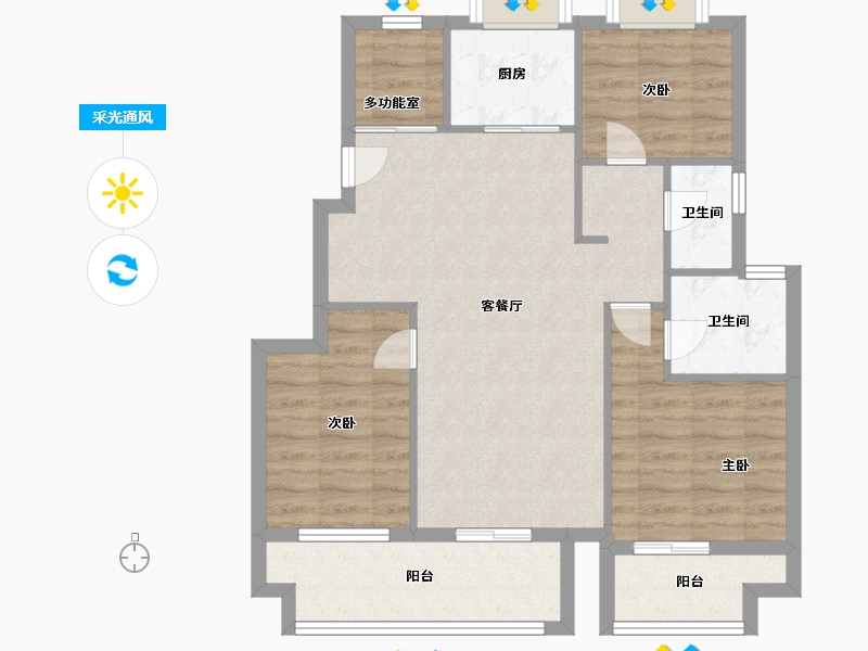 福建省-南平市-印象梦笔-81.60-户型库-采光通风