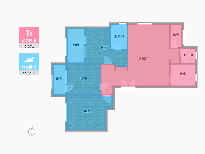 浙江省-宁波市-金宸台小区-111.99-户型库-动静分区