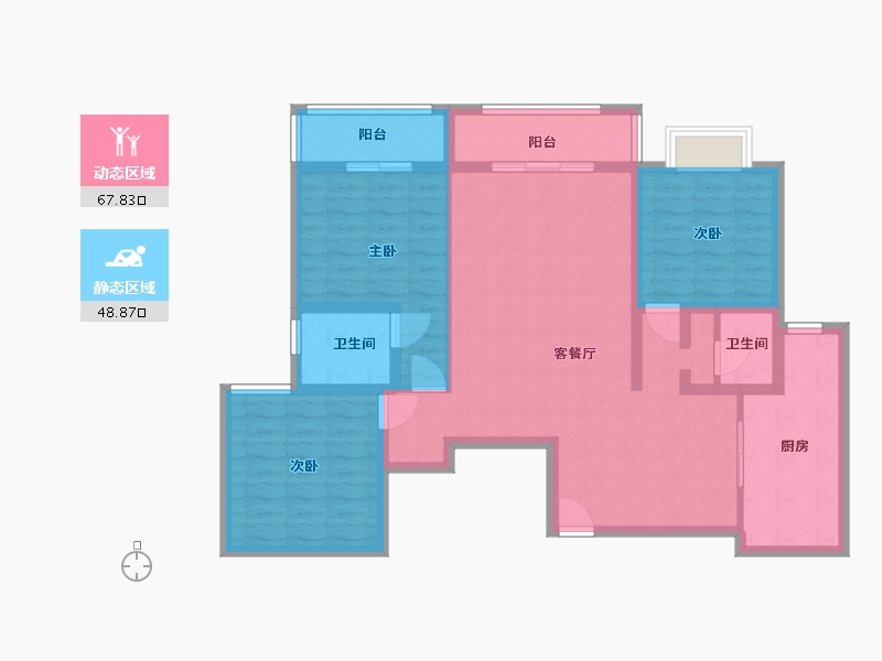 广西壮族自治区-南宁市-广西中医药大学仙葫校区-教职工住宅小区-104.00-户型库-动静分区