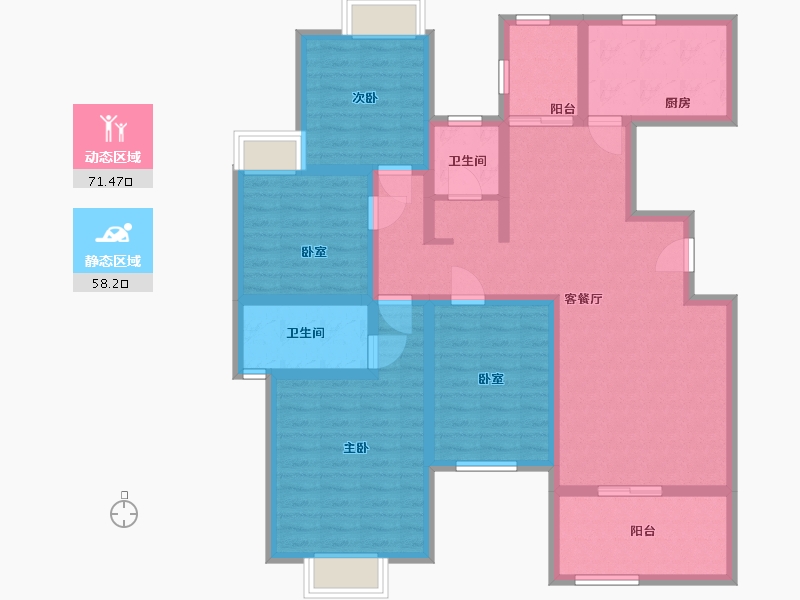 湖南省-怀化市-宏宇新城-114.40-户型库-动静分区