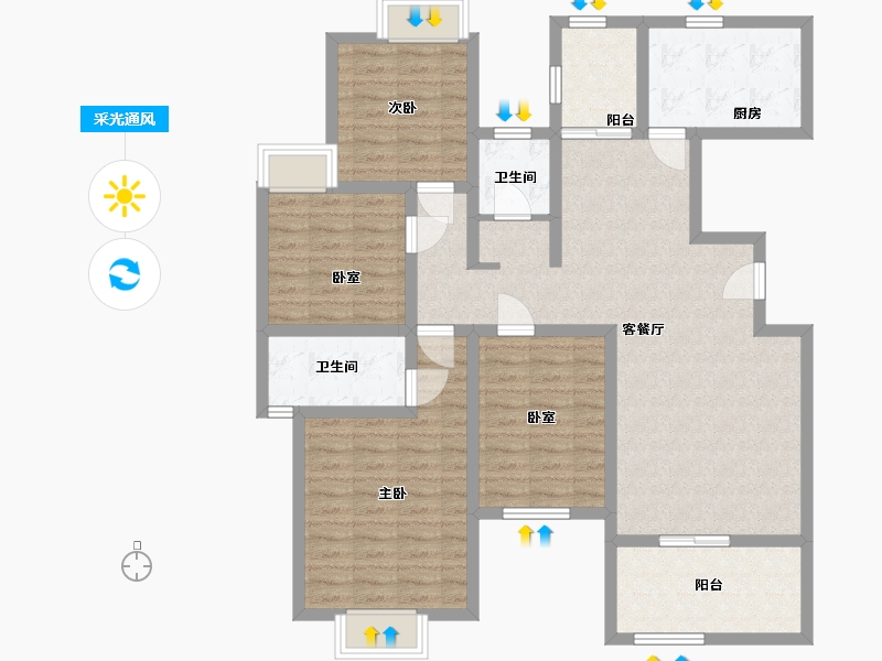 湖南省-怀化市-宏宇新城-114.40-户型库-采光通风