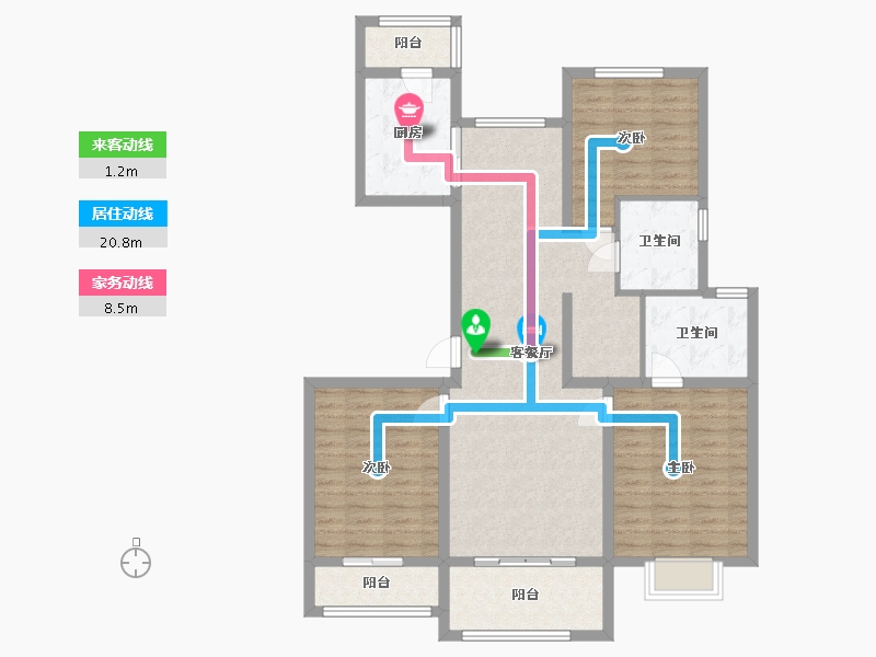 北京-北京市-京安和园-108.00-户型库-动静线