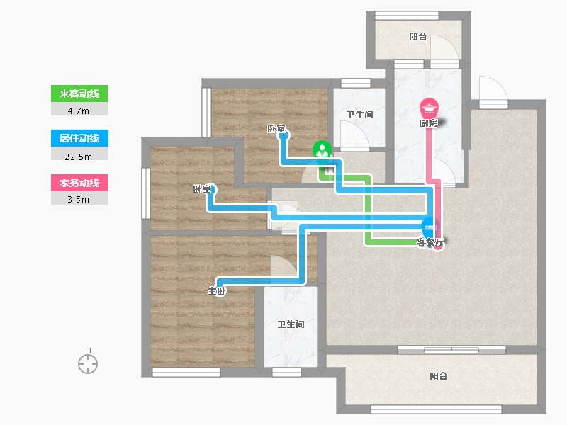 重庆-重庆市-江湾印月-77.85-户型库-动静线