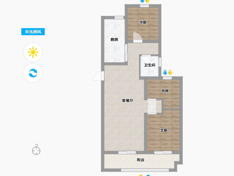 山西省-太原市-中铁诺德逸宸云著-79.20-户型库-采光通风