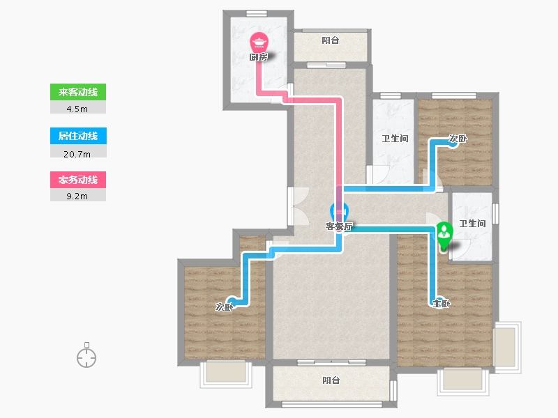 河北省-邢台市-隆福月亮湾二期-106.40-户型库-动静线