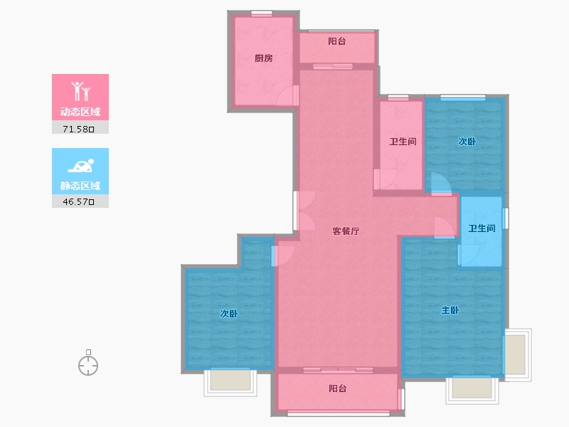 河北省-邢台市-隆福月亮湾二期-106.40-户型库-动静分区