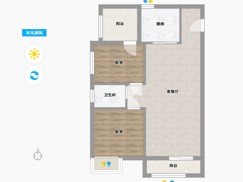 广西壮族自治区-南宁市-岭秀一方-62.40-户型库-采光通风