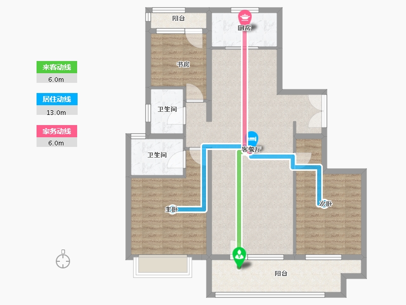 山东省-济宁市-尚龙峰樾-104.00-户型库-动静线