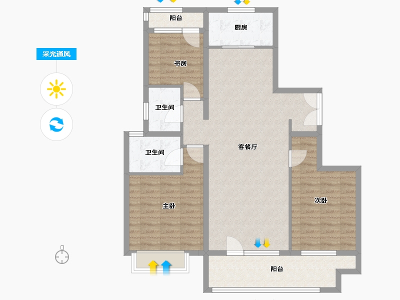 山东省-济宁市-尚龙峰樾-104.00-户型库-采光通风