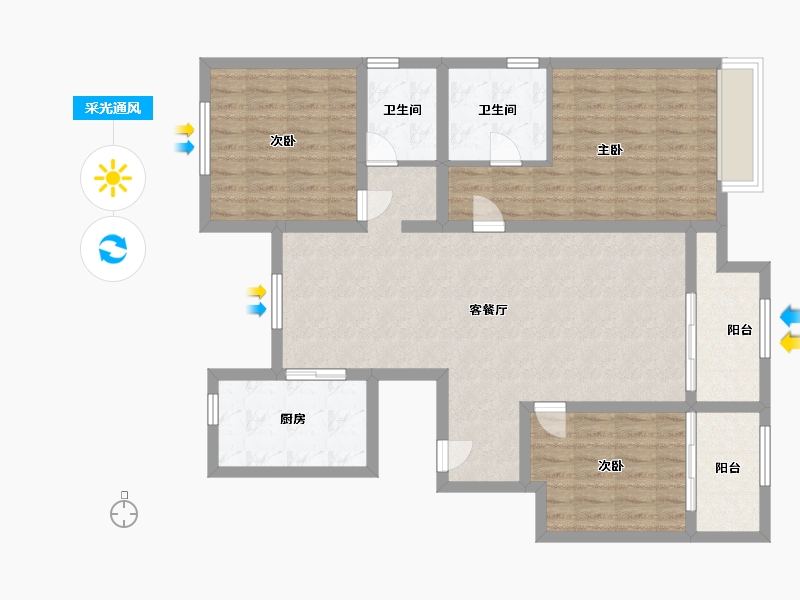 河北省-承德市-中瑞城-109.80-户型库-采光通风