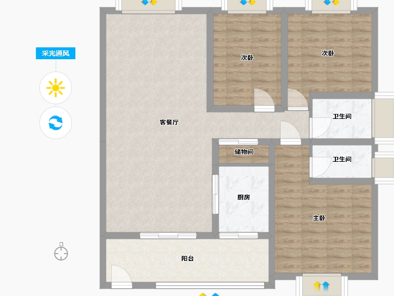 陕西省-汉中市-汉城博郡-114.00-户型库-采光通风