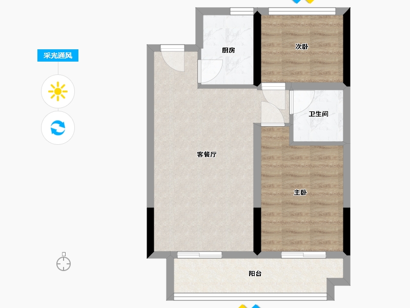 浙江省-杭州市-三江澳海澜庭-56.00-户型库-采光通风