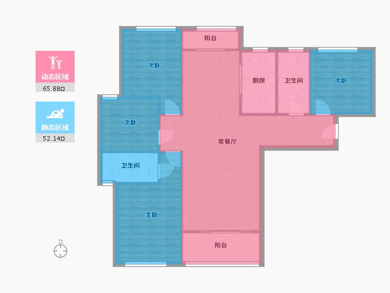 湖南省-长沙市-北辰三角洲奥城-E6区-115.20-户型库-动静分区