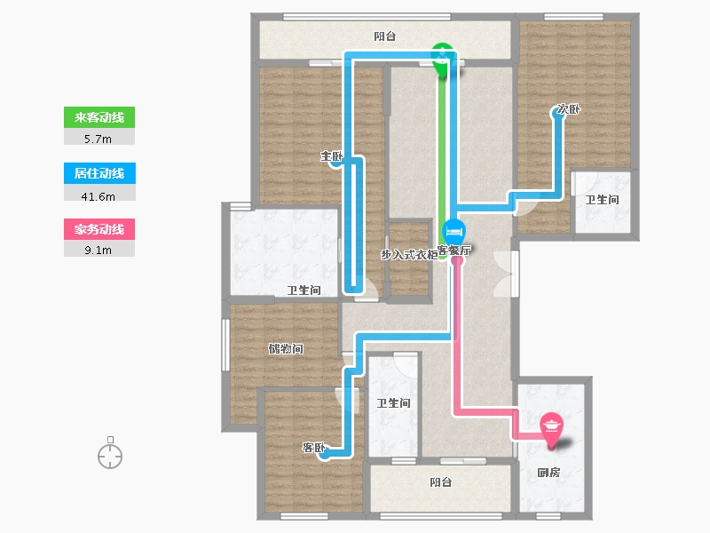 浙江省-杭州市-潮听名苑-167.00-户型库-动静线