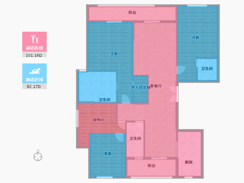 浙江省-杭州市-潮听名苑-167.00-户型库-动静分区