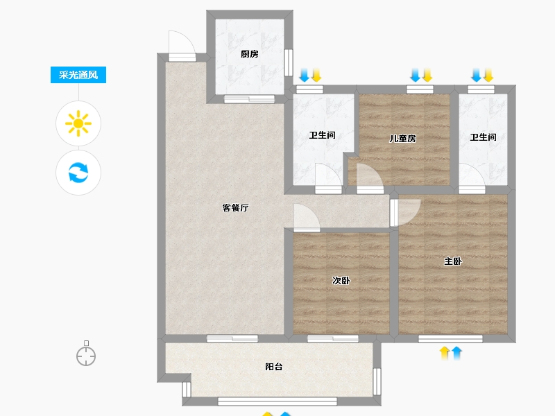 江苏省-盐城市-悦达悦棠湾-93.14-户型库-采光通风