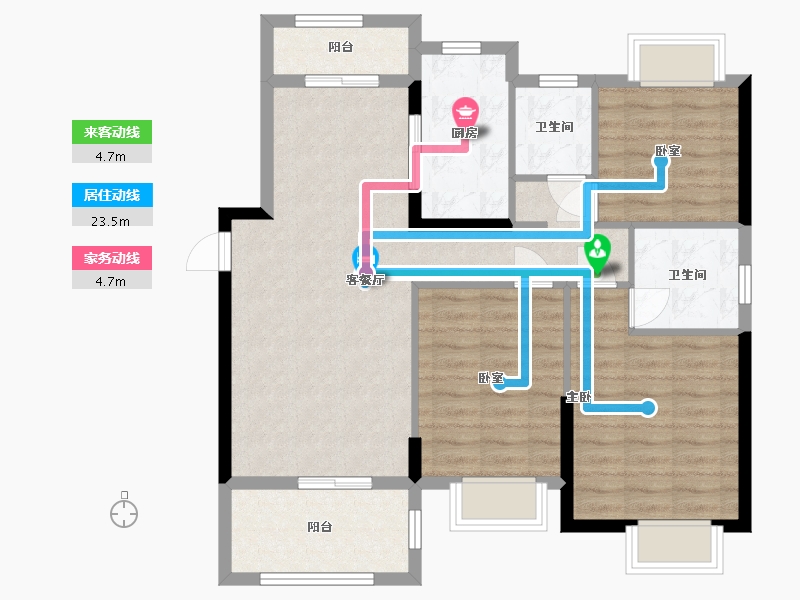 湖北省-荆门市-洋丰象山玉园-95.20-户型库-动静线