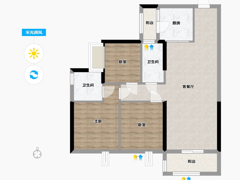 广西壮族自治区-贺州市-凯旋城-88.00-户型库-采光通风