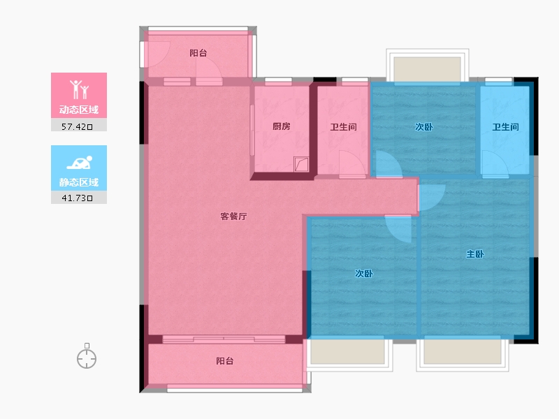 江西省-九江市-庐山碧桂园营销中心-93.40-户型库-动静分区