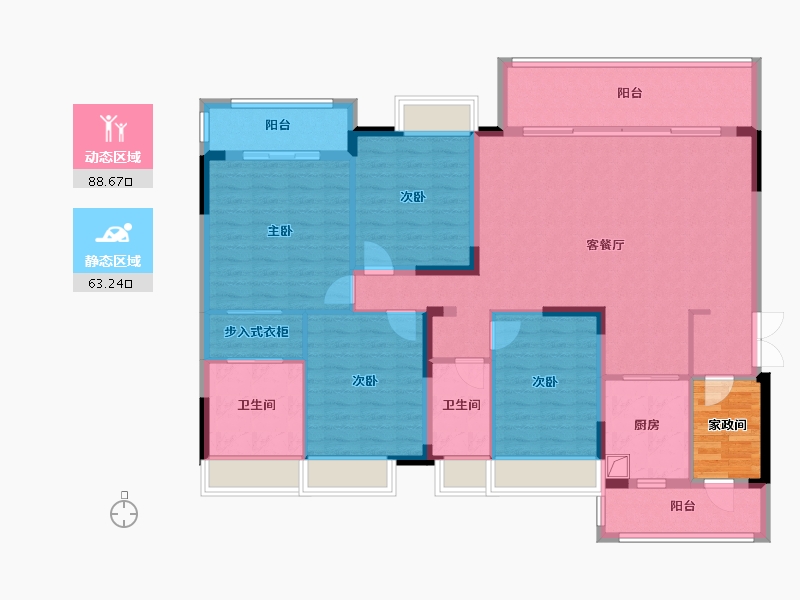 广东省-肇庆市-保利和悦江山-150.00-户型库-动静分区