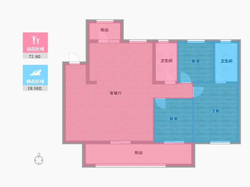 四川省-成都市-朝阳-111.20-户型库-动静分区