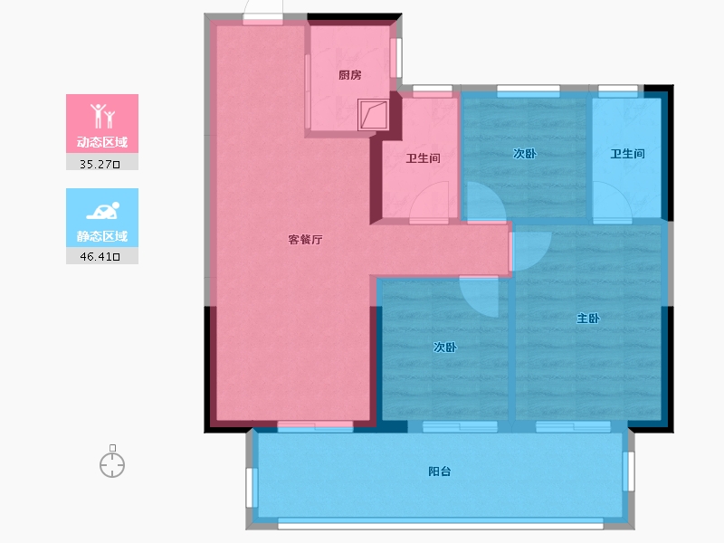 广西壮族自治区-南宁市-建发央玺-66.15-户型库-动静分区