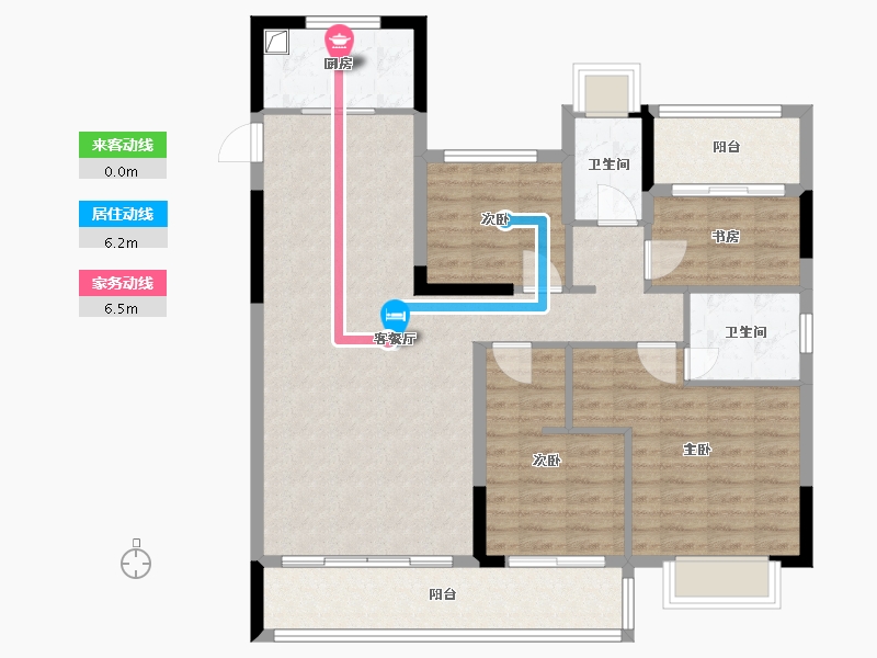 福建省-龙岩市-盛世鑫城-106.60-户型库-动静线