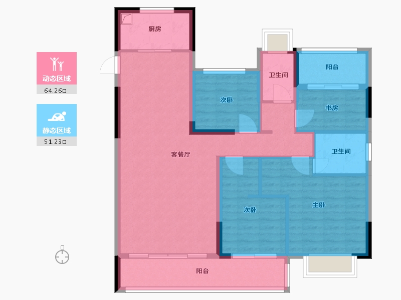 福建省-龙岩市-盛世鑫城-106.60-户型库-动静分区