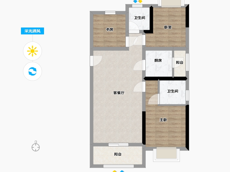 江西省-南昌市-桃欣澜苑-98.00-户型库-采光通风