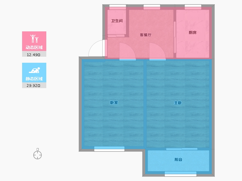 湖北省-武汉市-宝丰三村-40.00-户型库-动静分区