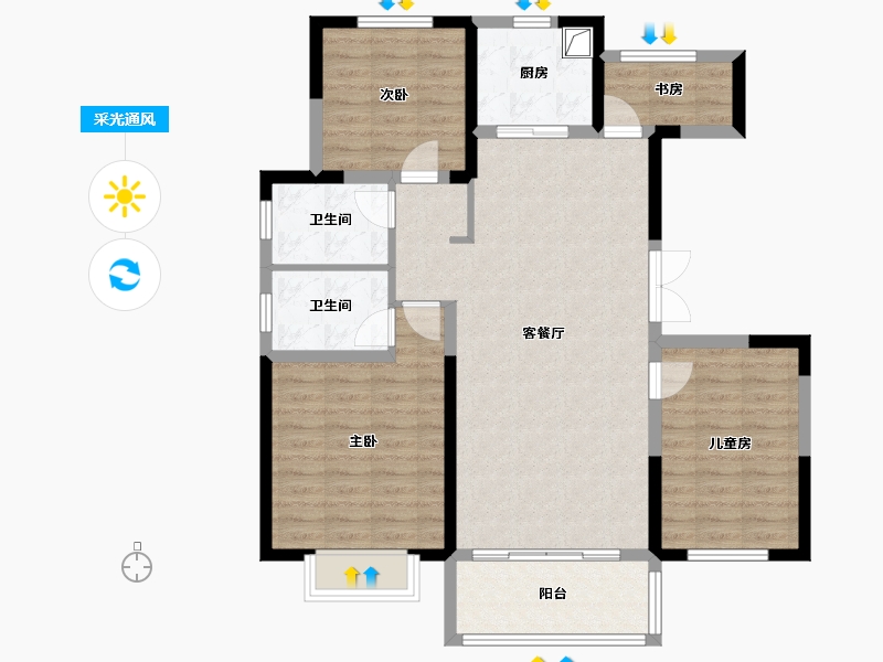 甘肃省-白银市-唐道626-白银和畅-116.00-户型库-采光通风