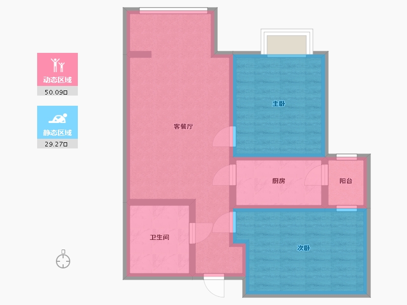 辽宁省-沈阳市-金沙巴黎花园-66.00-户型库-动静分区