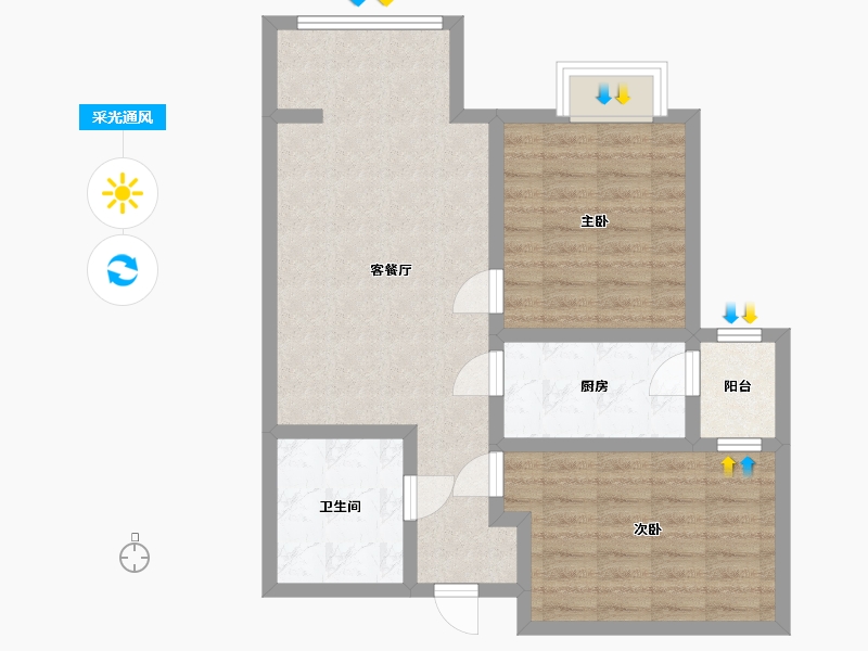 辽宁省-沈阳市-金沙巴黎花园-66.00-户型库-采光通风