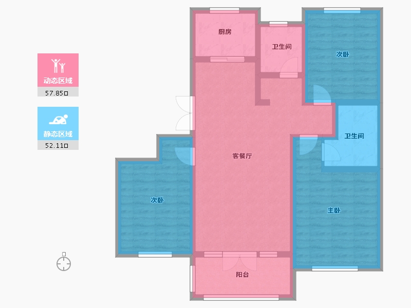 河北省-唐山市-铸合盛世-97.60-户型库-动静分区