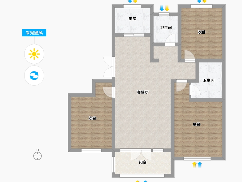 河北省-唐山市-铸合盛世-97.60-户型库-采光通风