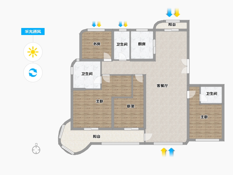 浙江省-嘉兴市-金昌香湖印月-158.00-户型库-采光通风