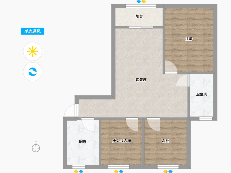 上海-上海市-尚桂苑-62.00-户型库-采光通风