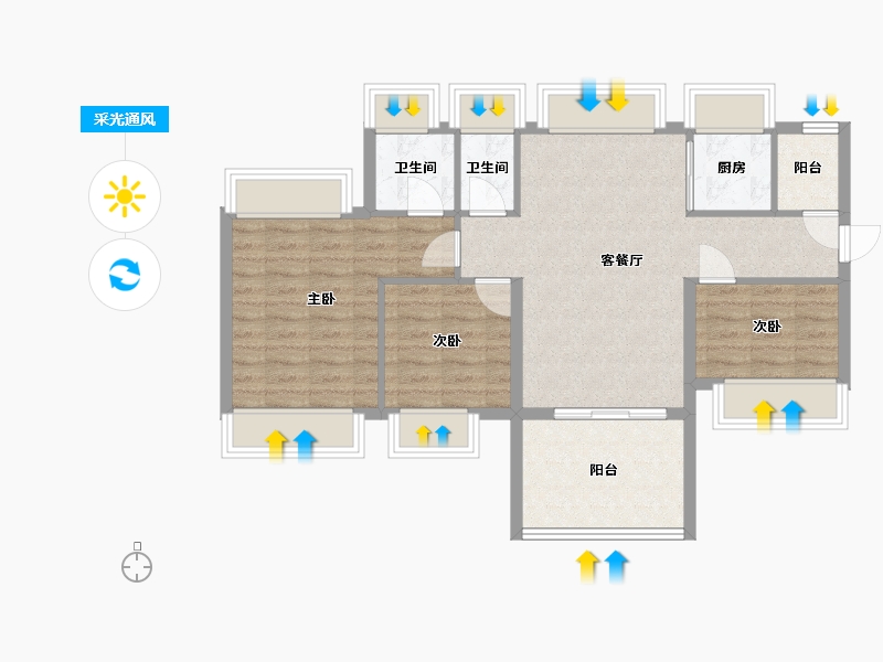 广东省-佛山市-银豪富隆湾-76.23-户型库-采光通风