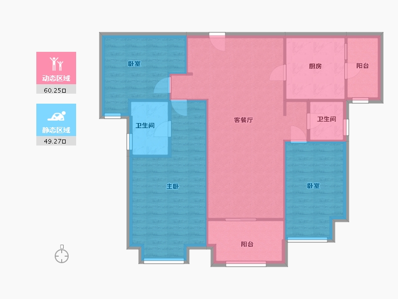 广东省-中山市-雅居乐剑桥郡荣曜-100.10-户型库-动静分区