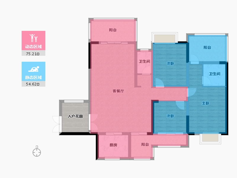 广西壮族自治区-北海市-幸福龙湖小镇-84.00-户型库-动静分区