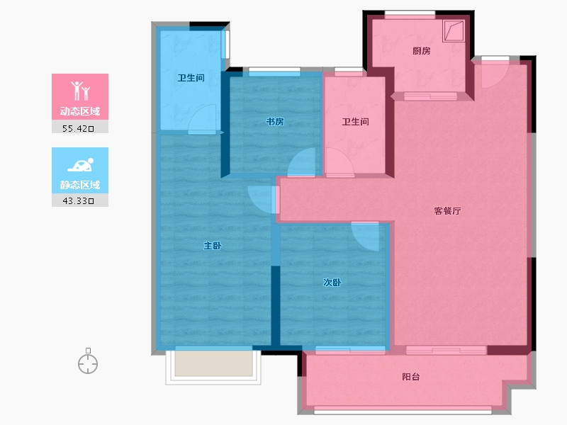 江苏省-常州市-棠颂雅乐花园-88.00-户型库-动静分区